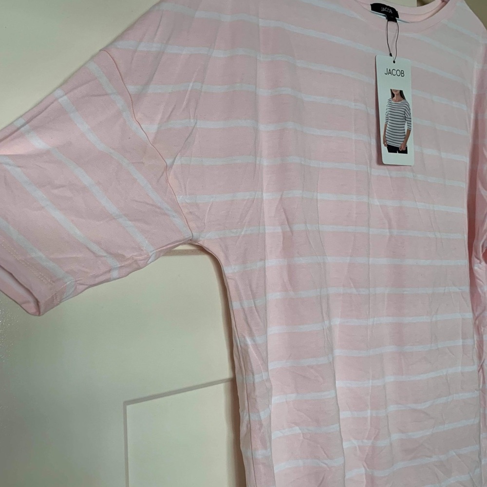 Pink Striped Tee 💛2 for 10💛 - Picture 3 of 3